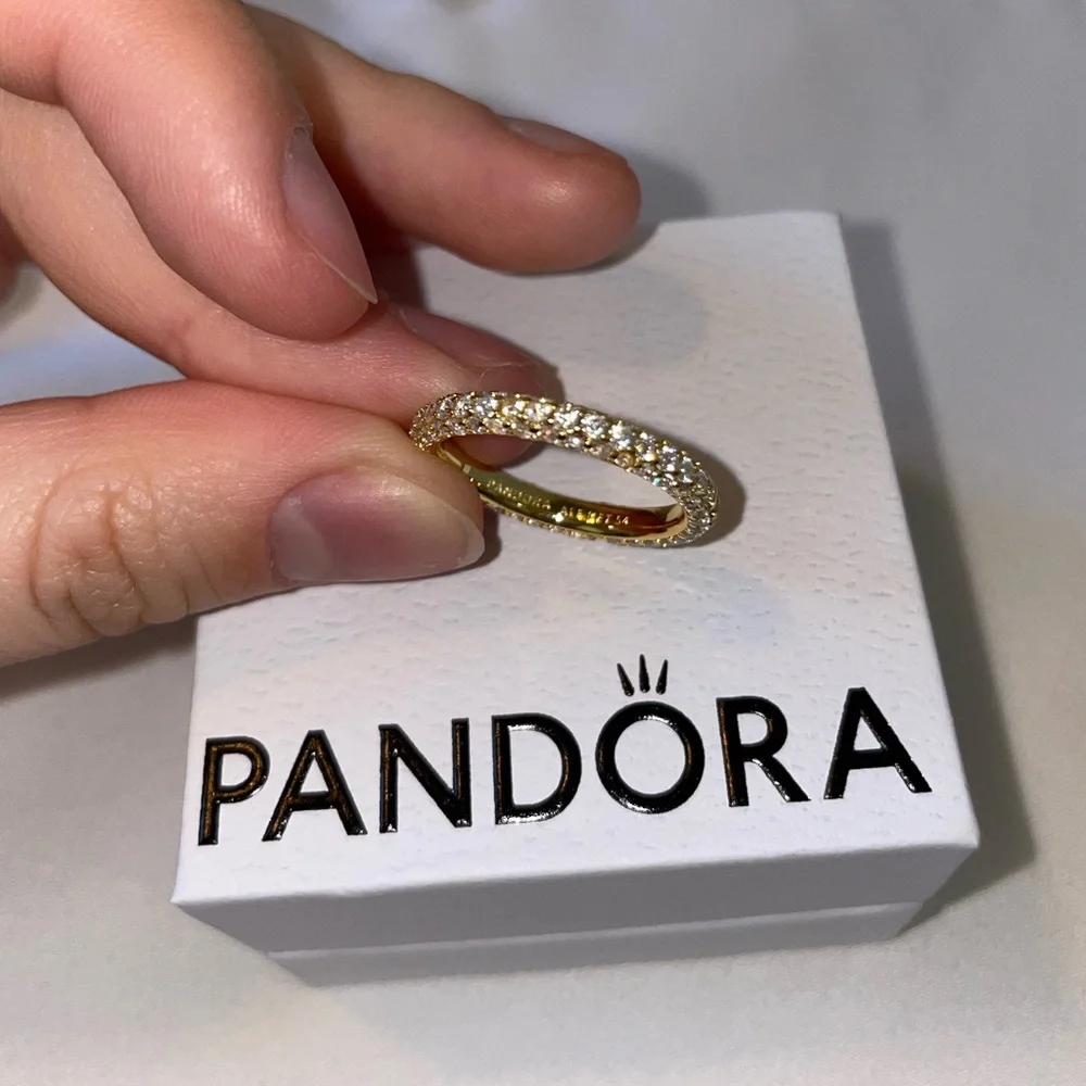 💛🔹️Pandora 🔹️Timeless Pavé Single-row Ring 14k gold plating Size 6 - Picture 6 of 6
